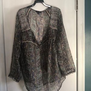 See through sparkly festival shirt